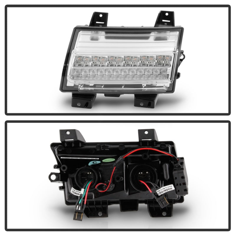 Spyder Jeep Wrangler 2018-2019 (Halogen Model Only) LED Front Bumper Lights - Seq. Signal - Chrome - 5086778