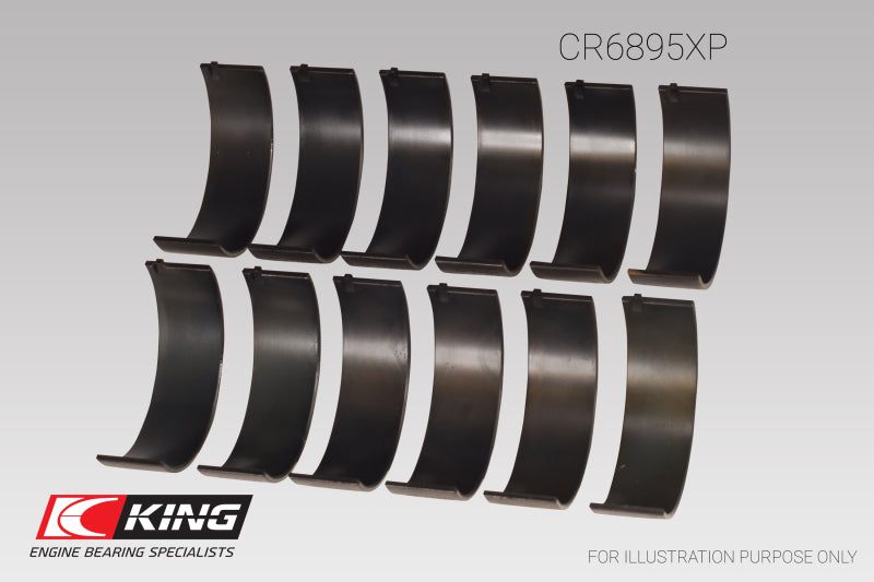 King Ford Ecoboost 3.5L V6 (Size 0.25) pMaxBlack Coated Connecting Rod Bearing Set - CR6895XP0.25