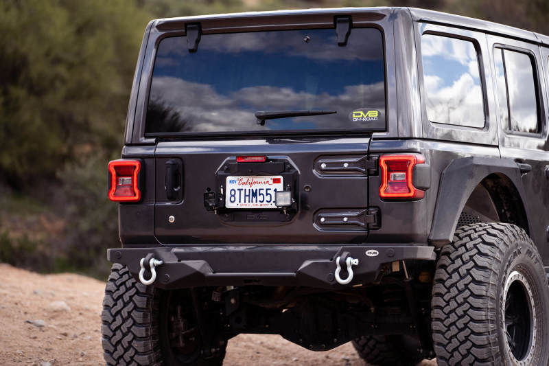 DV8 Offroad 18-22 Jeep Wrangler JL Spare Tire Delete Kit w/Light Mounts - TSJL-03