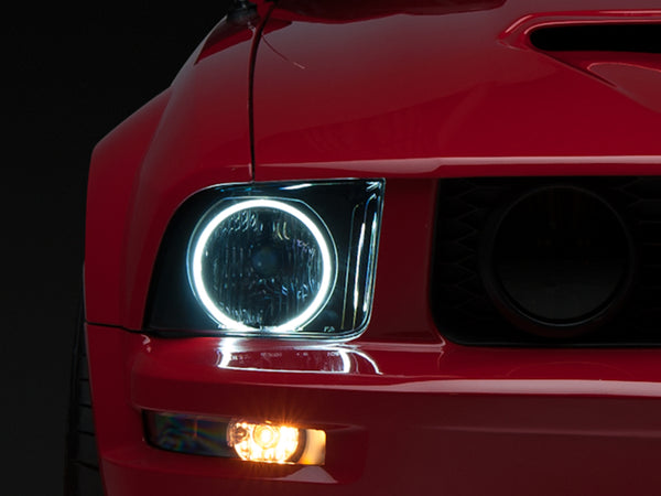 Raxiom 05-09 Ford Mustang GT V6 Axial Series CCFL Halo Projector Headlight- Blk Housing (Smkd Lens) - 49121 for 2005-2009 For