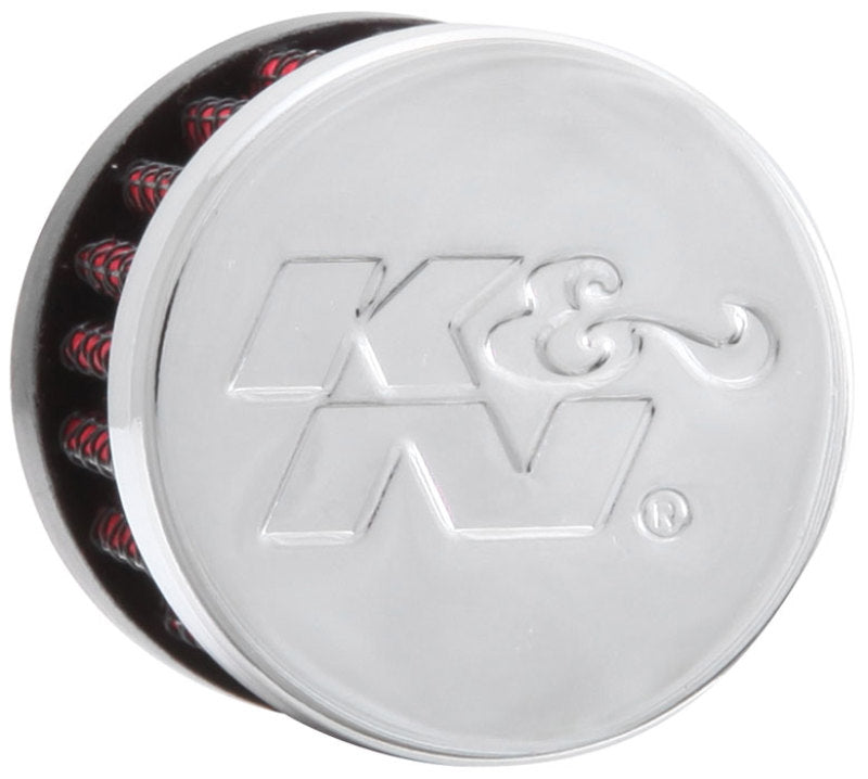 K&amp;N Rubber Base Crankcase Vent Filter - 0.55in Flange ID 1.375in OD 1.125in Height - 62-2480