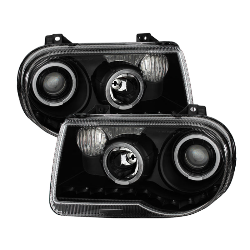 Xtune Chrysler 300C 05-10 ( Not 300 ) Halo Projector Headlights Black PRO-JH-C300C-LED-BK - 9027734