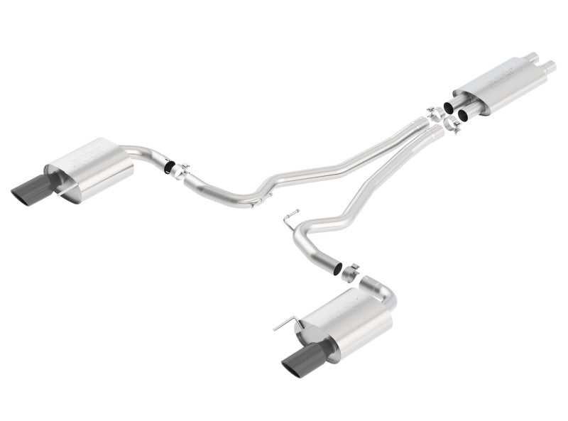 Borla Touring Cat-Back 15-17 Ford Mustang GT 5.0L V8 MT/AT 2.5in pipe Black 4in tip - 140589BC