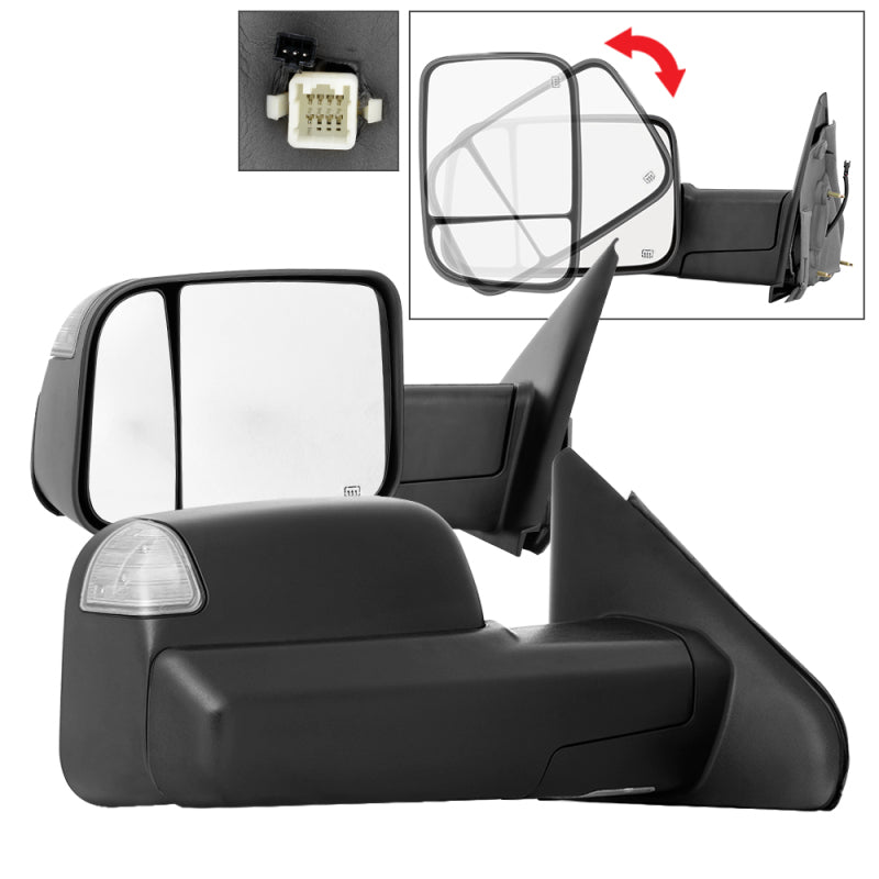 xTune Dodge Ram 02-09 G2 Manual Extendable / Power Heated Mirror - MIR-DRAM02S-G2-PW-SET - 9939877