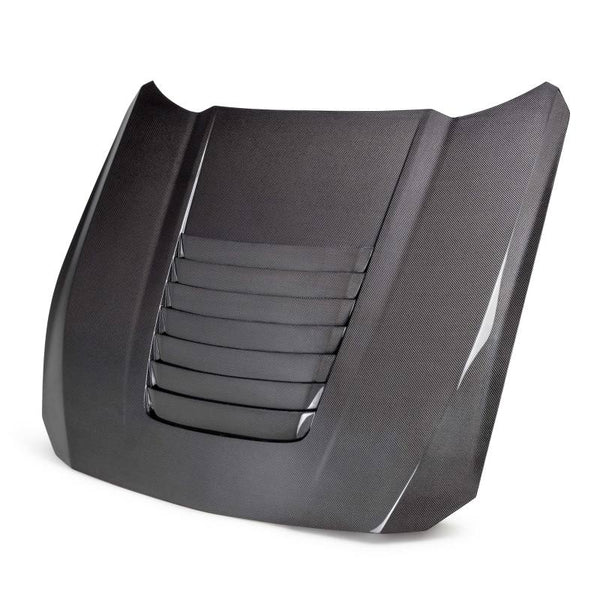 Anderson Composites 2024 Ford Mustang S650 Double-Sided Carbon Fiber Hood - AC-HD24FDMU-GT5-DS by Anderson Composites - front