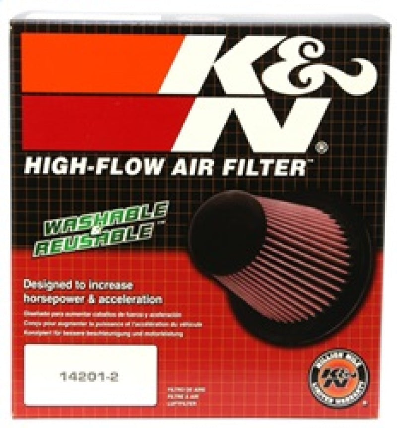 K&N Univ Rubber Round Tapered Filter 4.375in Flg ID/10 Deg Flg Angle 6in B OD/4.625in T OD/6.5in H - RU-5061