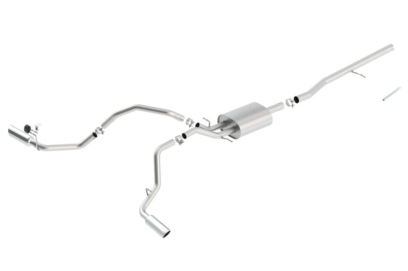Borla 14 Silv/Sierra C/B Exh ATAK 1500 5.3L V8 AT/MT 2&amp;4WD Ext Cab Split Side Exit - 140546