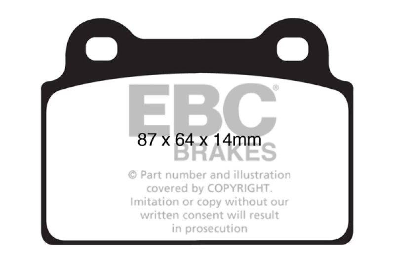 EBC 08-16 Mitsubishi Lancer Evo 10 2.0 Turbo (1 piece rotor) Redstuff Rear Brake Pads - DP31985C