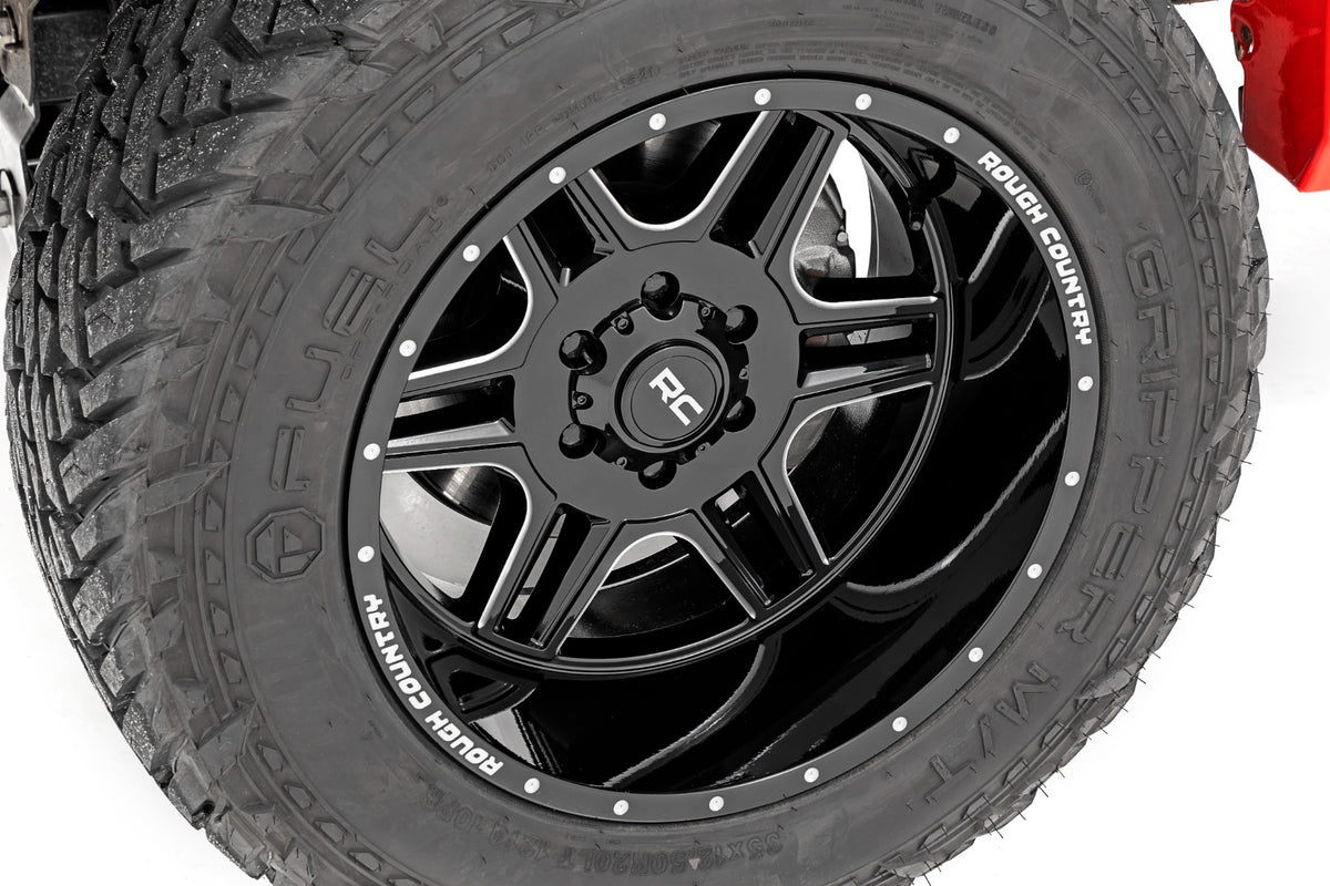 Rough Country - 92 Series Wheel | Machined One-Piece | Gloss Black | 20x12 | 6x5.5 | -44mm