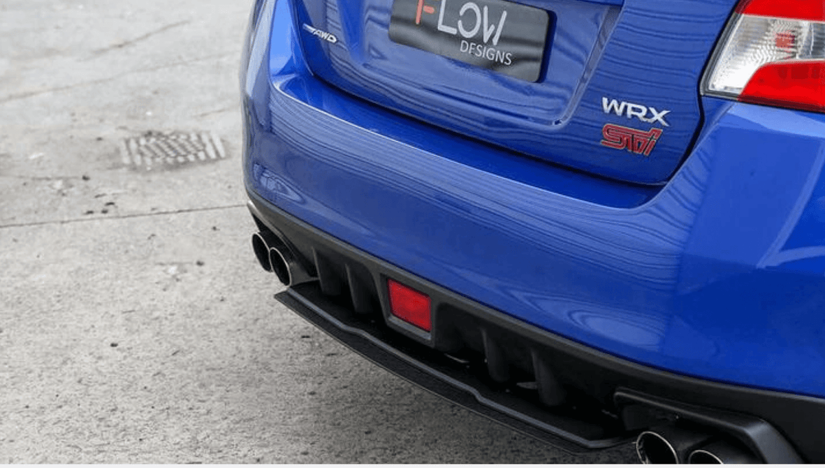 2015+ Subaru WRX-STI Flow Designs WRX-STI Full Splitter Set (V1 Splitter- Winglet A- Rear Under Spoiled &amp; Extension) - FlowDesigns-VAPK1A