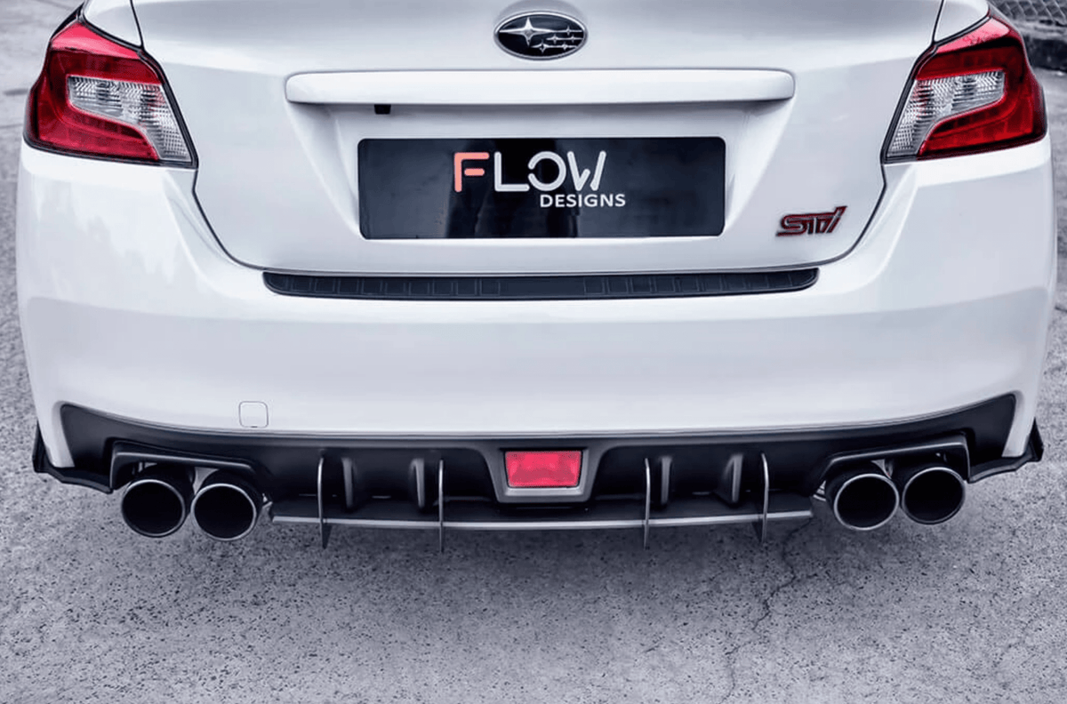 2015+ Subaru WRX-STI Flow Designs WRX-STI Full Splitter Set (V1 Splitter- Winglet B- Flow-Lock Rear Diffuser) - FlowDesigns-VAPK1BFL