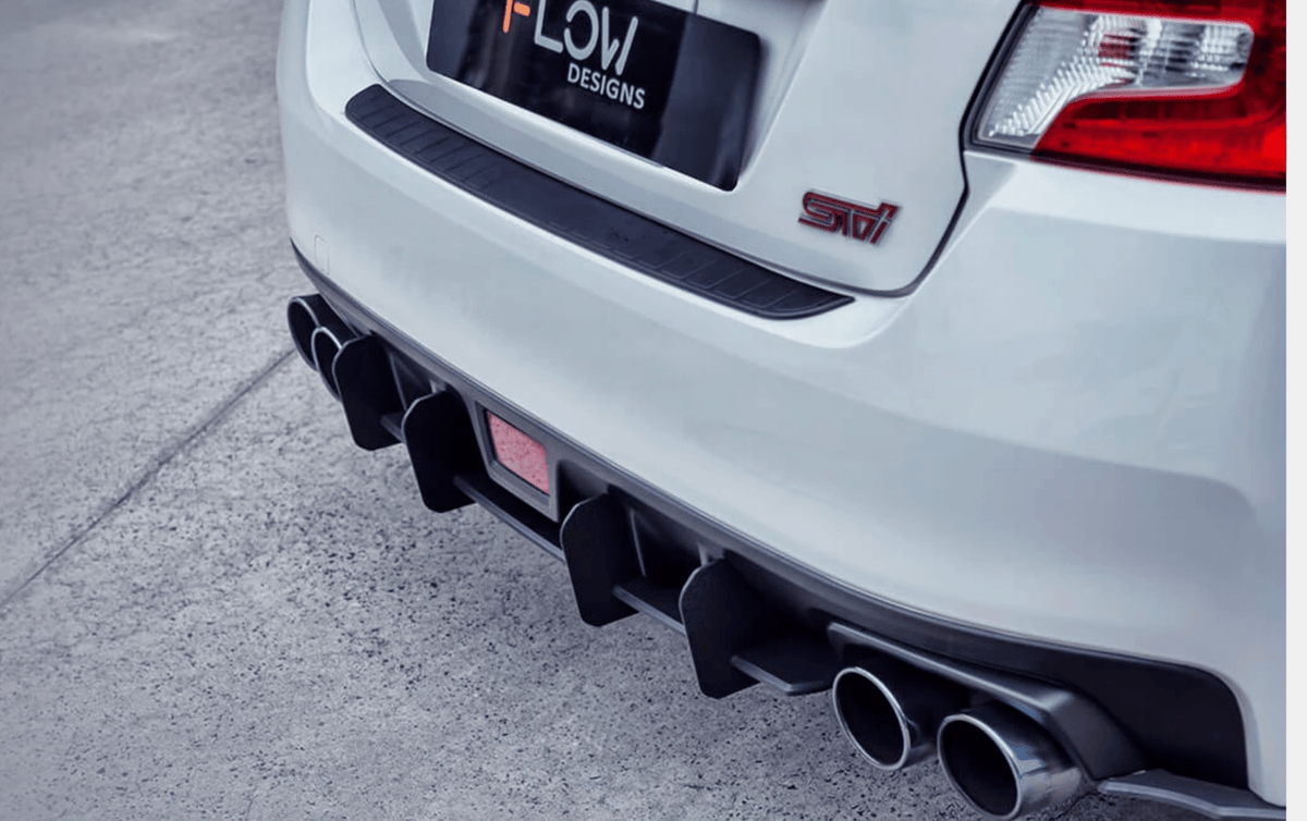 2015+ Subaru WRX-STI Flow Designs WRX-STI Full Splitter Set (V2 Splitter- Winglet A- Flow-Lock Rear Diffuser) - FlowDesigns-VAPK2AFL