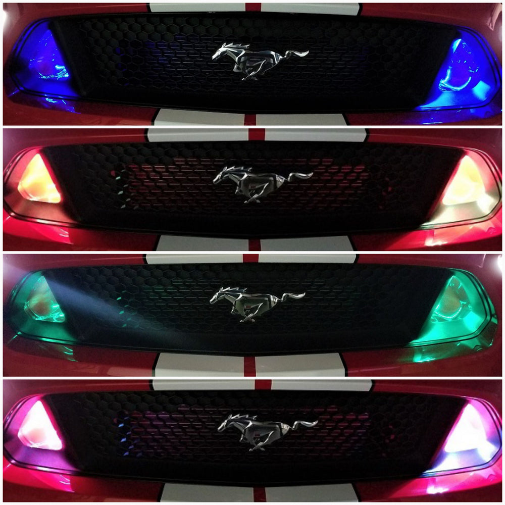 Velossa Tech Design - 2015-2017 Ford Mustang Dual BIG MOUTH Ram Air Intake Snorkels - LED Lit Version