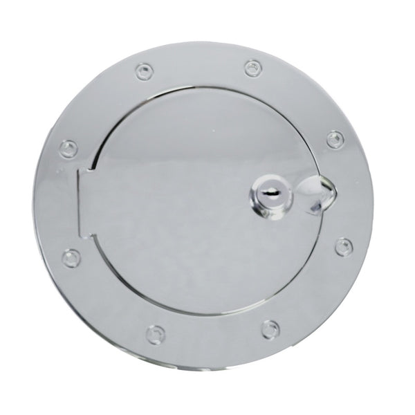Rugged Ridge 07-18 Jeep Wrangler JK Stainless Steel Locking Gas Cap Door - 11134.03 for 2007-2018 Jeep Wrangler - front view