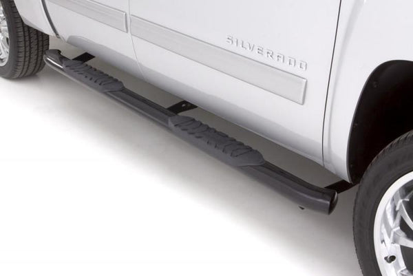 Lund 05-17 Toyota Tacoma Access Cab 5in. Oval Curved Steel Nerf Bars - Black - 23873007 for 2005-2023 Toyota Tacoma - front v