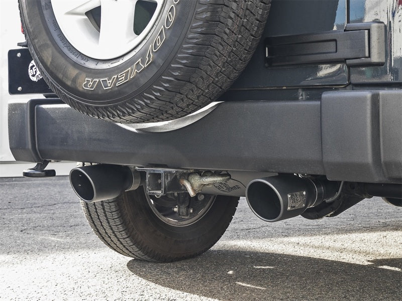 aFe Rebel Series 2.5in 409 SS Axle-Back Exhaust w/ Black Tips 2007+ Jeep Wrangler (JK) V6 3.6L/3.8L - 49-48061-B