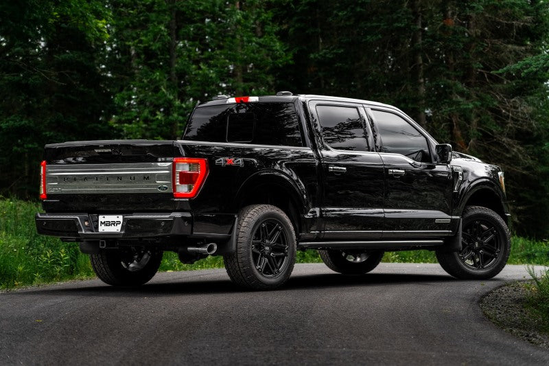 MBRP 2021+ Ford F-150 Powerboost Hybrid 3in Single Side Exit - Aluminized Steel - S5221AL