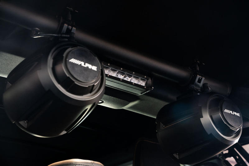 DV8 Offroad 21-22 Ford Bronco 4dr Rear Speaker &amp; Light Mount Bar - BRSB-01