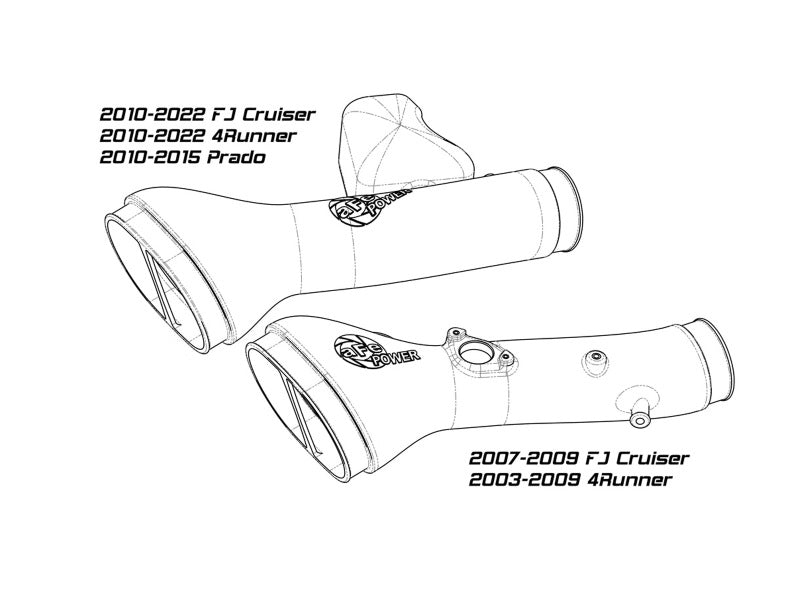 aFe Momentum GT Cold Air Intake System w/ Pro DRY S Filter Toyota FJ Cruiser 07-21 V6-4.0L - 50-70095D