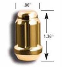 Gorilla Automotive Cone Seat Small Diameter Acorn Lug Nuts - Gold