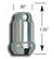 Gorilla Automotive Cone Seat Small Diameter Acorn Lug Nuts - Chrome
