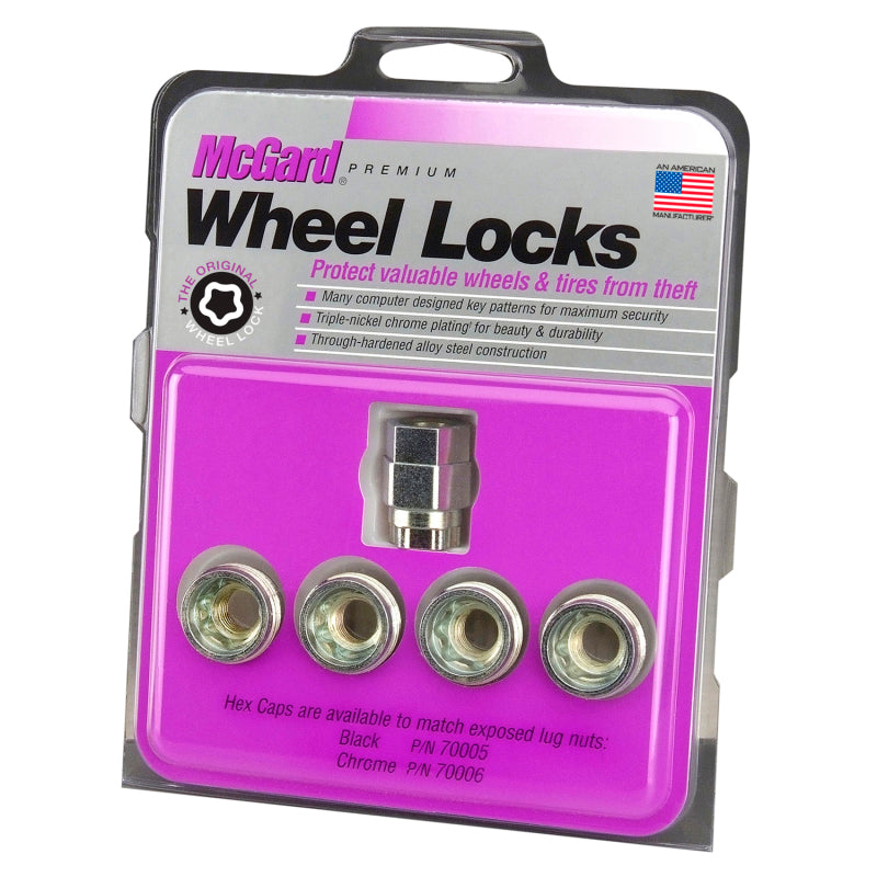 McGard Wheel Lock Nut Set - 4pk. (Under Hub Cap / Cone Seat) M12X1.5 / 19mm &amp; 21mm Hex / .775in. L