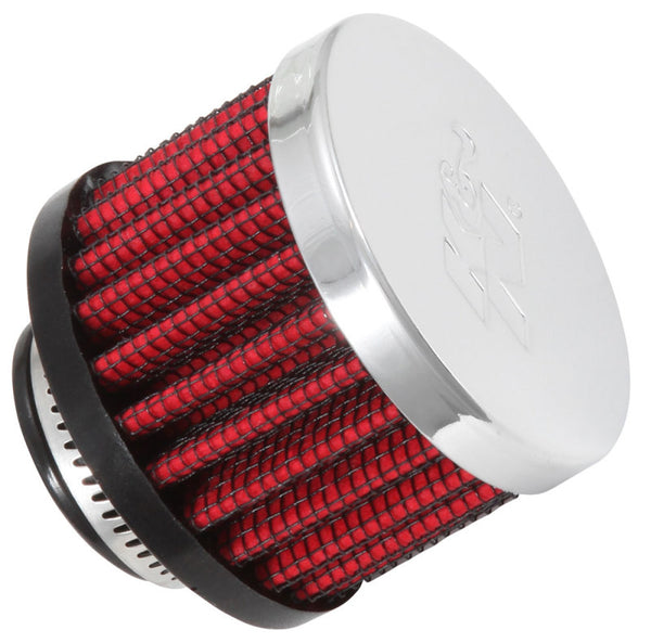 K&N 3/4 inch ID 2 inch OD 1.5 inch H Clamp On Crankcase Vent Filter - 62-1360 by K&N Engineering - front view