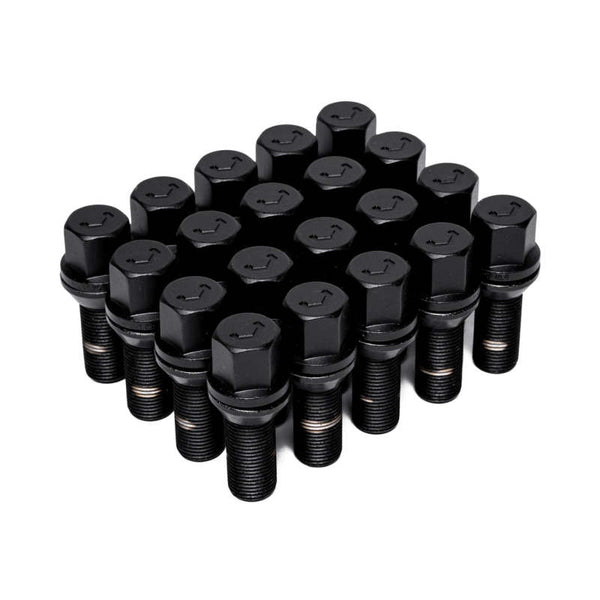 Vossen Lug Bolt - 14x1.5 - 30mm - 17mm Hex - Cone Seat - Black (Set of 20) - LUG-B1450-30-BC by Vossen