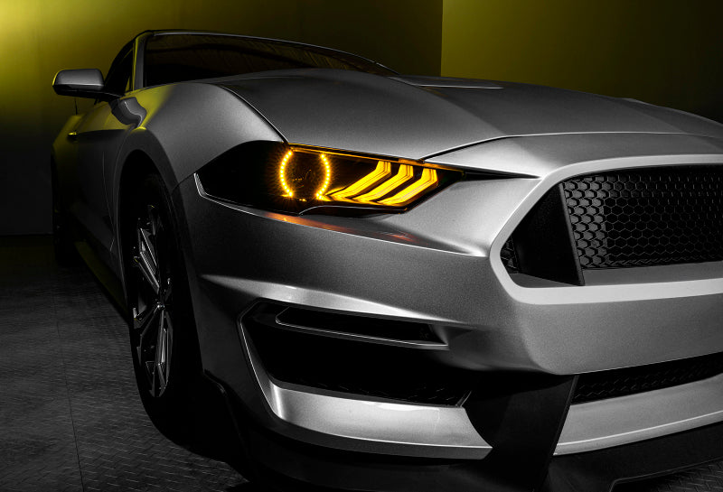 Oracle Lighting 18-23 Ford Mustang Dynamic ColorSHIFT LED Headlights - Black Series - 8204-332