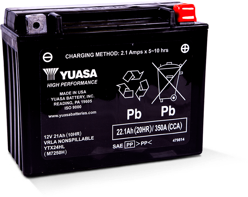 Yuasa YTX24HL Maintenance Free AGM 12 Volt Battery - YUAM7250H