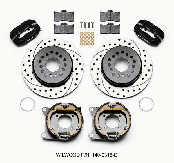 Wilwood Forged Dynalite P/S Park Brake Kit Drilled 12 Bolt 2.75in offset Staggered Shock - 140-9315-D by Wilwood