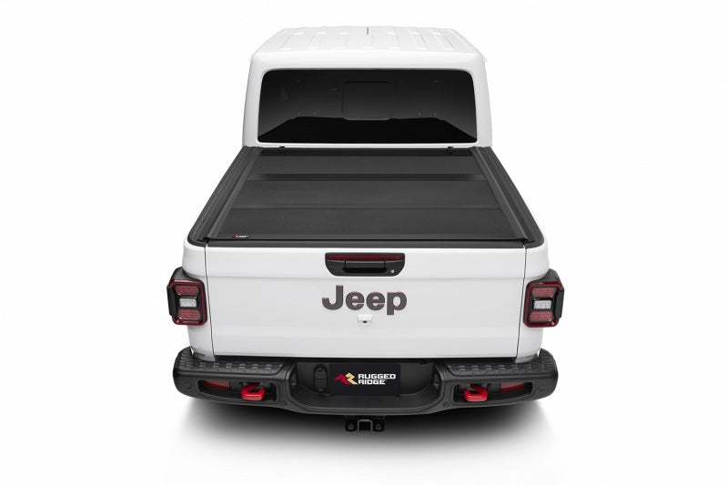 Rugged Ridge Armis Hard Folding With LINE-X Bed Cover 2020 JT - 13550.24 for 2020-2025 Jeep Gladiator - side view