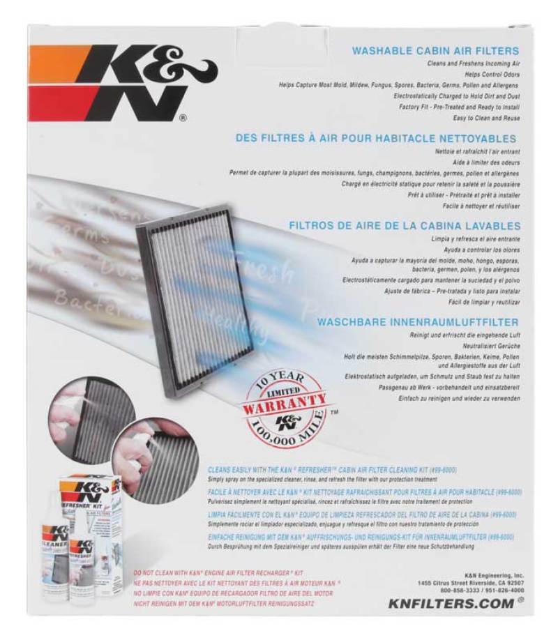 K&amp;N 12-20 Hyundai/Kia Tucson/Sportage/Kona/Veloster Cabin Air Filter