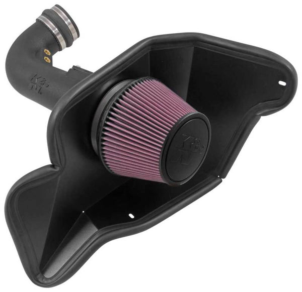 K&N 2015 Ford Mustang GT 5.0L V8 F/I Performance Intake Kit - 63-2590 for 2015-2017 Ford Mustang - front view