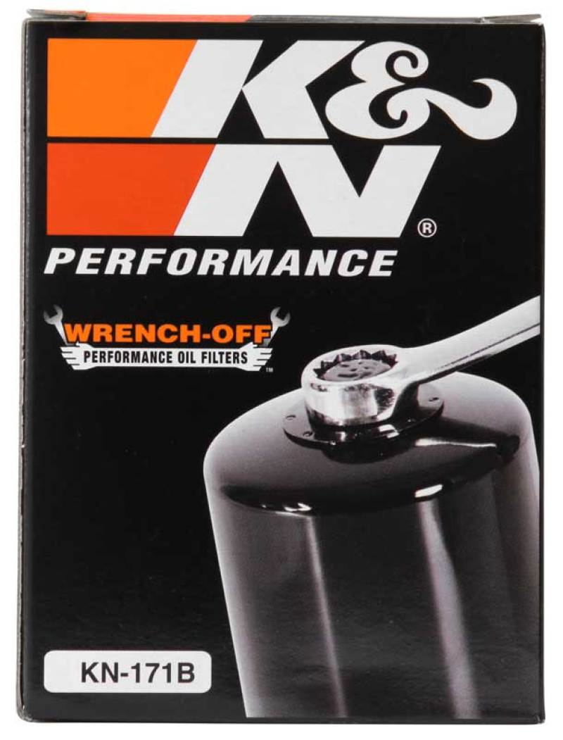 K&N Harley Davidson / Buell 3in OD x 4.063in H Black Oil Filter - KN-171B