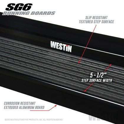 Clearance - Westin SG6 Black Aluminum Running Boards 74.25 in - Light Scratches