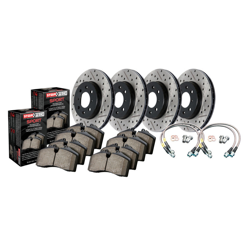 Sport Axle Pack, Drilled &amp; Slotted, 4 Wheel