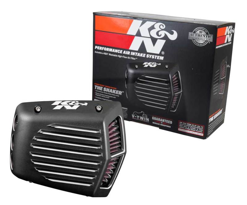 K&N Street Metal Intake System for 01-16 Harley Davidson Softail/Dyna - Shaker Black - RK-3950