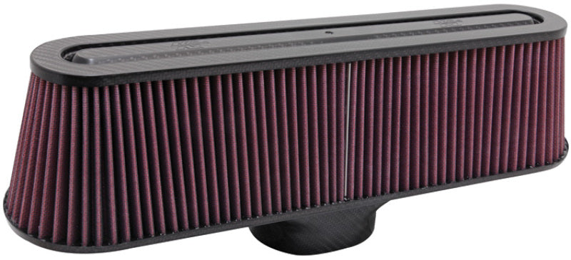 K&N Air Filter with Carbon Fiber Top and Base - RP-5135 for 2005-2007 Chevrolet Corvette - front view