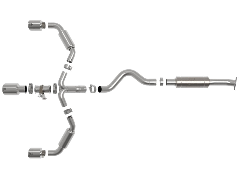 aFe 23-24 Toyota GR Corolla L3 1.6L (t) Gemini XV 3in to 2-1/2in Cat Back Exhaust w/ Polished Tips - 49-36070-P
