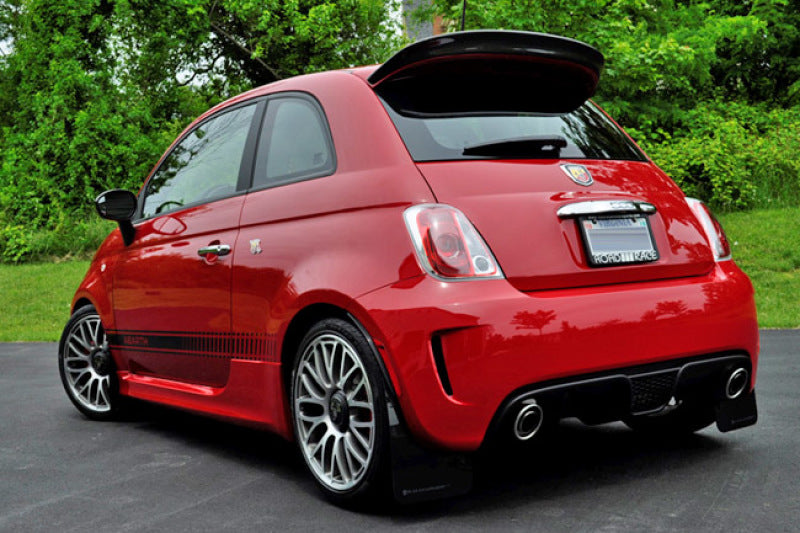Rally Armor 12-18 Fiat 500 (Pop/Sport/Lounge/Abarth) Black UR Mud Flap w/ Grey Logo - MF25-UR-BLK/GRY