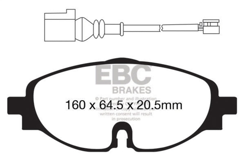 EBC 14+ Audi A3 1.8 Turbo Yellowstuff Front Brake Pads - DP42150R