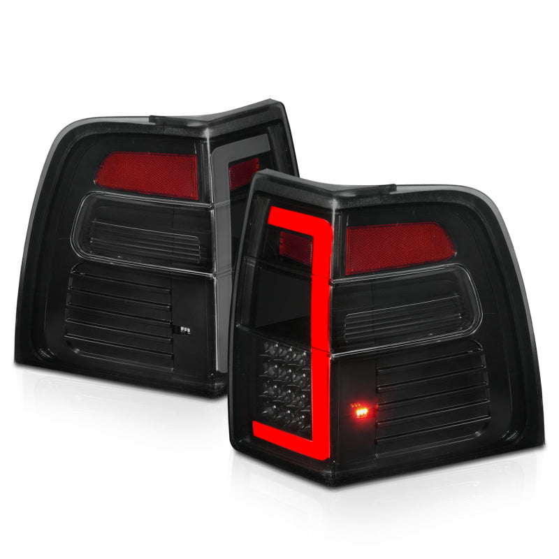 ANZO 07-17 Ford Expedition LED Taillights w/ Light Bar Black Housing Smoke Lens