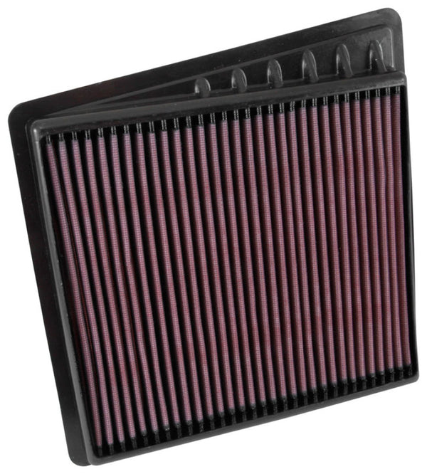 K&N 2016-2017 Nissan Titan XD V8-5.6L F/I Drop In Air Filter - 33-5058 for 2016-2024 Nissan TITAN - front view