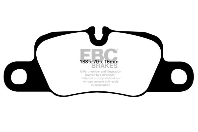 EBC 12-15 Porsche 911 (991) (Cast Iron Rotor only) 3.8 Carrera S Yellowstuff Rear Brake Pads - DP41858R