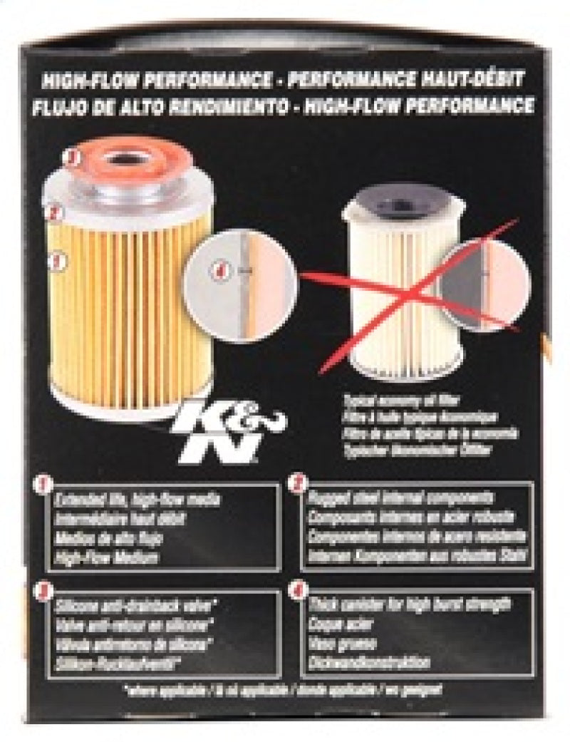 K&N Buick / Chevrolet / Oldsmobile Performance Gold Oil Filter - HP-1007 for 1997-2006 Chevrolet Corvette - rear view