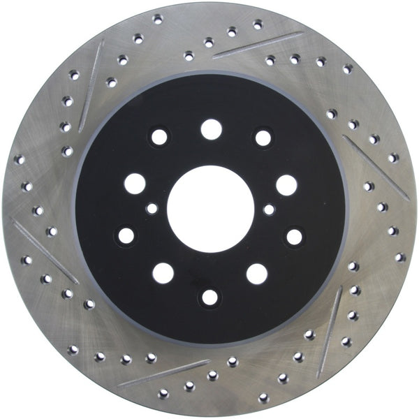 StopTech 5/93-98 Toyota Supra Right Rear Slotted & Drilled Rotor - 127.44105R for 1993-2002 Toyota Supra - front view