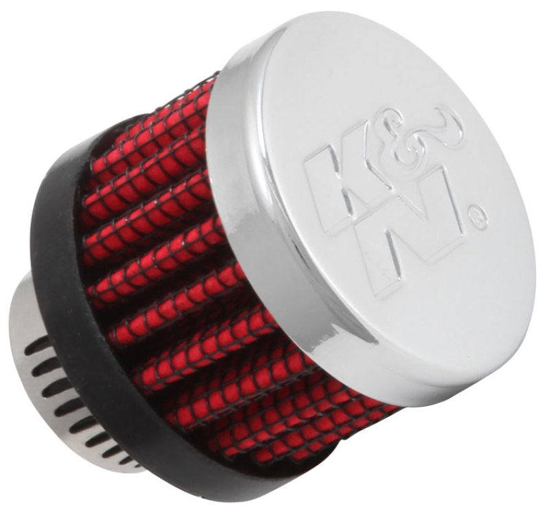 K&amp;N Rubber Base Crankcase Vent Filter - 0.55in Flange ID 1.375in OD 1.125in Height - 62-2480
