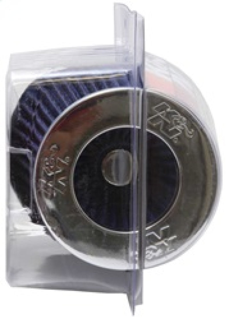 K&N Universal Air Filter Chrome Round Tapered Blue - 4in Flange ID x 1.125in Flange Length x 5.5in H - RG-1001BL