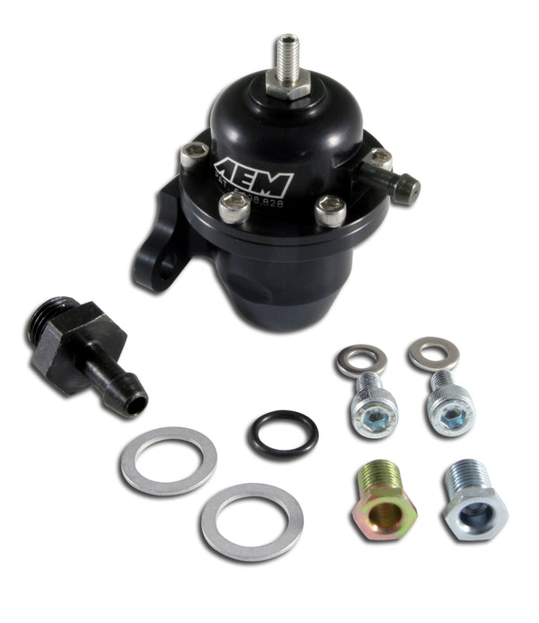 AEM 98-99 Acura CL / 00-05 S2000 / 98-02 Accord / 96-00 Civic Black Adjustable Fuel Pressure Regulat - 25-301BK for 2000-2009